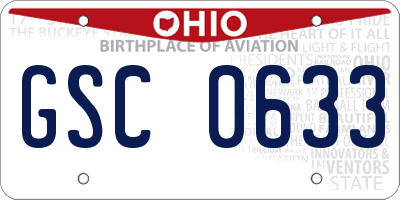 OH license plate GSC0633