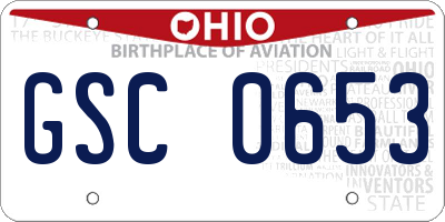 OH license plate GSC0653