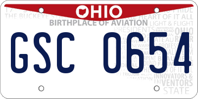OH license plate GSC0654