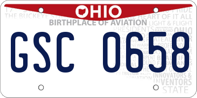 OH license plate GSC0658