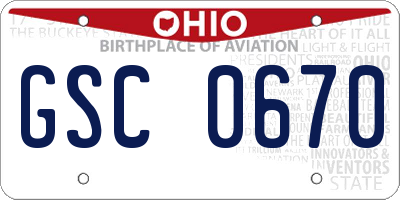 OH license plate GSC0670