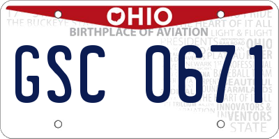 OH license plate GSC0671