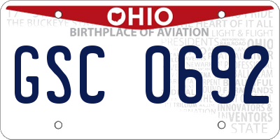 OH license plate GSC0692