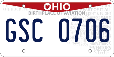 OH license plate GSC0706