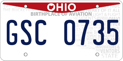 OH license plate GSC0735