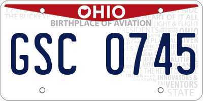 OH license plate GSC0745