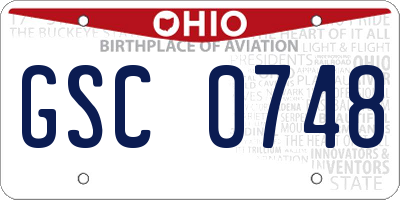 OH license plate GSC0748