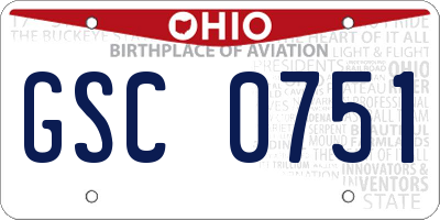 OH license plate GSC0751