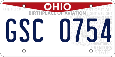 OH license plate GSC0754