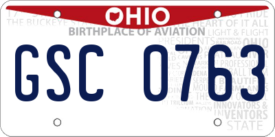 OH license plate GSC0763