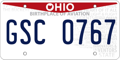 OH license plate GSC0767