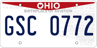 OH license plate GSC0772