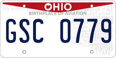OH license plate GSC0779