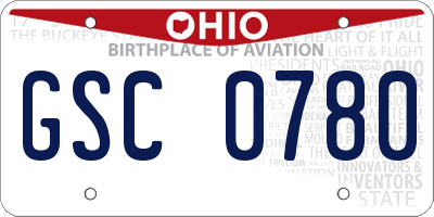 OH license plate GSC0780