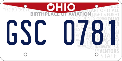 OH license plate GSC0781