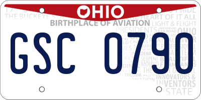 OH license plate GSC0790