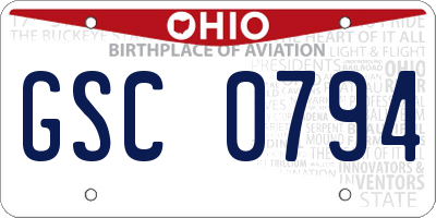 OH license plate GSC0794