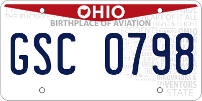 OH license plate GSC0798