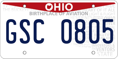 OH license plate GSC0805