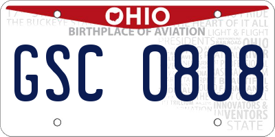 OH license plate GSC0808