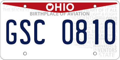 OH license plate GSC0810