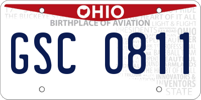 OH license plate GSC0811