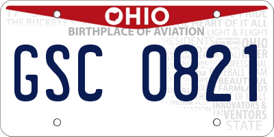 OH license plate GSC0821