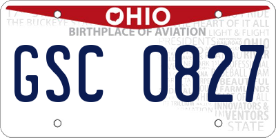 OH license plate GSC0827