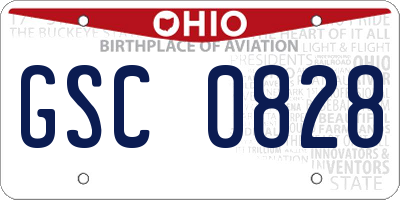 OH license plate GSC0828