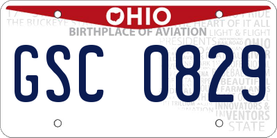 OH license plate GSC0829