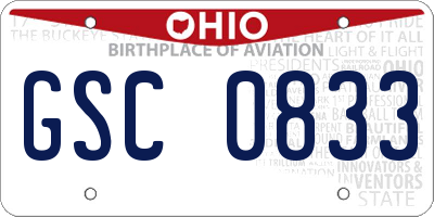 OH license plate GSC0833