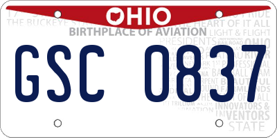 OH license plate GSC0837