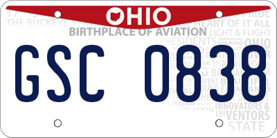 OH license plate GSC0838