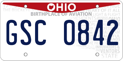 OH license plate GSC0842