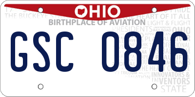 OH license plate GSC0846