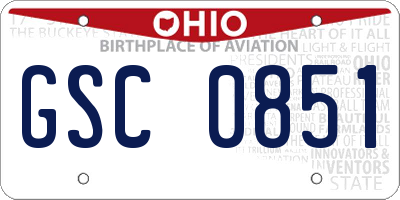 OH license plate GSC0851