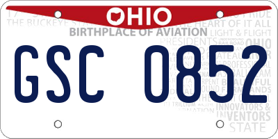 OH license plate GSC0852