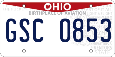OH license plate GSC0853