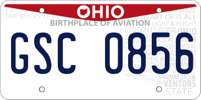 OH license plate GSC0856