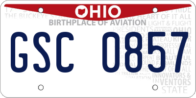 OH license plate GSC0857