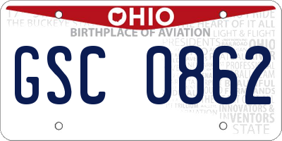 OH license plate GSC0862