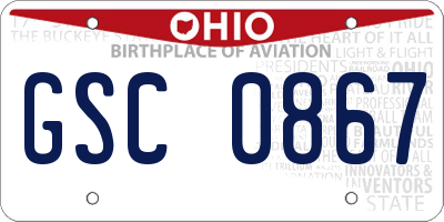 OH license plate GSC0867