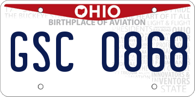OH license plate GSC0868