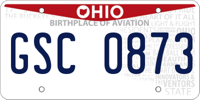 OH license plate GSC0873