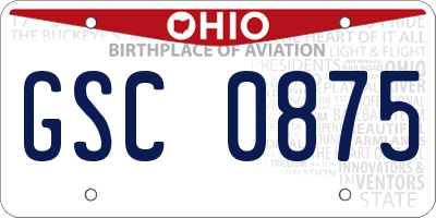 OH license plate GSC0875