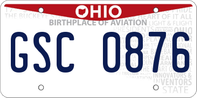 OH license plate GSC0876