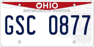 OH license plate GSC0877