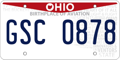 OH license plate GSC0878