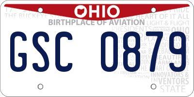 OH license plate GSC0879