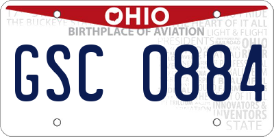 OH license plate GSC0884